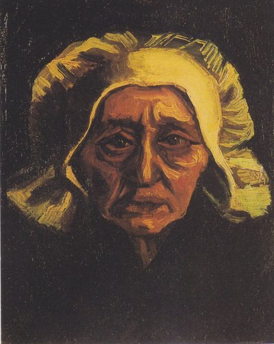 Head of an Old Peasant Woman with White Cap by Vincent van Gogh